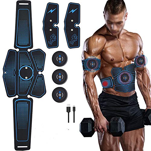 UUMFP Spierstimulator, EMS-buikspiertrainer, USB-tonerriemen, uniseks, spiertoner, fitness-trainingsmachine voor buik/arm/been