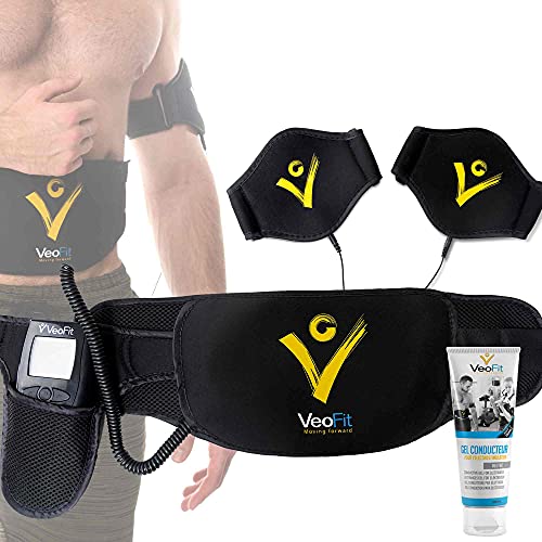 VeoFit Ab Toner Buikspiergordel EMS Elektrische Spier Stimulator Trainer: Slankt af en Verstevigt de Buikspieren, Armen, Dijen en Bilspieren, Voor Mannen en Vrouwen, Fitnessgids en Opbergtas Inbegrepen