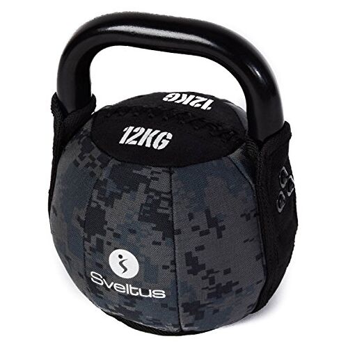 Sveltus Soft Kettlebell, 12 kg, zwart, krachttraining, spiertraining, gewichten