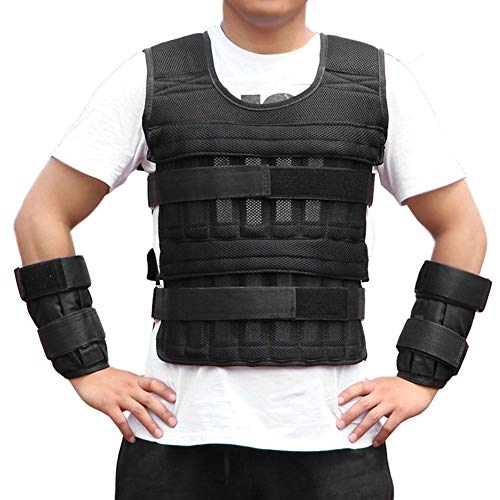 Ginyia Bodybuildingvest, luchtdoorlatend gewichtsvest van Oxford-stof, 50 kg gewichtsvest