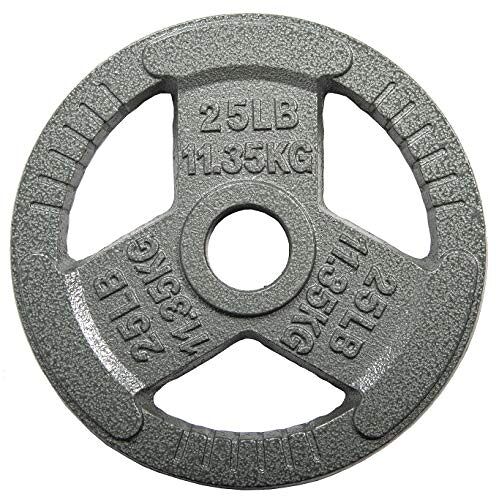 Sporzon! Cast Iron Olympische 2-inch grip plaat gewichtsplaat voor krachttraining, gewichtheffen en crossfit, single, grijs