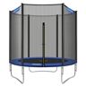 SONGMICS Trampoline Ø 183 cm, ronde tuintrampoline met veiligheidsnet, met gevoerde stangen, veiligheidsafdekking, veilig, outdoor, zwart-blauw STR6FT