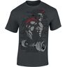 Baddery Gym Shirt Heren: Sparta Spartan T-Shirt Spartan Shirt Sport Fitness T-shirt Heren, Donkergrijs Train Hard Spartan, L