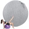 BESTXH Yogabalhoes, opvouwbare stoffen hoes voor fitnessbal, pilates, yogabal, kantoorbal, balansbal, yogabal beschermhoes van katoen en linnen,D,65cm