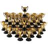 Whisskly 40 stuks Golden Award Trophy Cups Plastic Gold Trofeeën Mini Awards en Trofeeën Kids Classroom School Rewards Sports