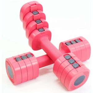 FFitness Dumbbell 4-in-1 halters, verstelbaar, 2 gewichten van 1 tot 2,5 kg, fitnessapparaat, fitnessstudio, thuis, training (roze) FFitness Dumbbell 4-in-1 halters, verstelbaar, 2 gewichten van 1 tot 2,5 kg, fitnessapparaat, fitnessstudio, thuis, training (roze)
