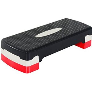 HOMCOM Stepper Aerobic Fitness in hoogte verstelbaar 2 niveaus antislip oppervlak PP 68 x 29 x 15 cm rood zwart en grijs HOMCOM Stepper Aerobic Fitness in hoogte verstelbaar 2 niveaus antislip oppervlak PP 68 x 29 x 15 cm rood zwart en grijs