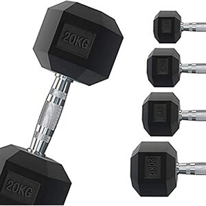 G5 HT SPORT Professionele rubberen zeshoekige halter van 1 tot 50 kg, gewichtheffen voor sportscholen of thuisgym, ergonomische antislip handgreep, afzonderlijk verkocht (2 x 1 kg) G5 HT SPORT Professionele rubberen zeshoekige halter van 1 tot 50 kg, gewichtheffen voor sportscholen of thuisgym, ergonomische antislip handgreep, afzonderlijk verkocht (2 x 1 kg)