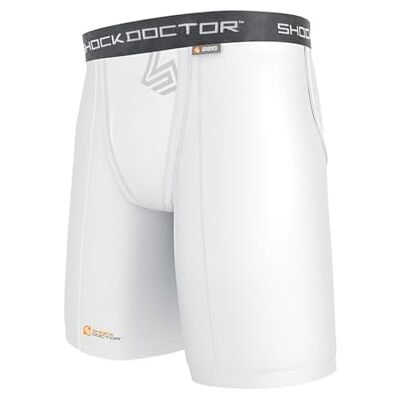 Shock Doctor ShockDoctor Herren Tiefschutz Kompressions Short mit Cup Tasche ohne Cup, White, XL, 220-WH Shock Doctor ShockDoctor Herren Tiefschutz Kompressions Short mit Cup Tasche ohne Cup, White, XL, 220-WH