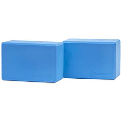 ProSource Fit Foam Yoga Blokken, Hoge Dichtheid EVA Yoga Bakstenen (Set van 2), Aqua ProSource Fit Foam Yoga Blokken, Hoge Dichtheid EVA Yoga Bakstenen (Set van 2), Aqua