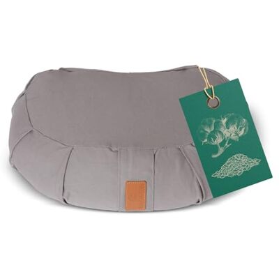 #DoYourYoga Yoga kussen »Ganesh« halve maan meditatiekussen met bio-organische Spelt vulling 45x30x14 cm muis grijs #DoYourYoga Yoga kussen »Ganesh« halve maan meditatiekussen met bio-organische Spelt vulling 45x30x14 cm muis grijs
