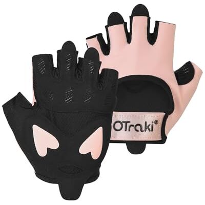 OTraki Fitnesshandschoenen voor dames, krachttraining handschoen met polssteun, ademend, voorpoot van siliconen, antislip, beschermende sporthandschoen voor sportschool, fietsen, pull-ups OTraki Fitnesshandschoenen voor dames, krachttraining handschoen met polssteun, ademend, voorpoot van siliconen, antislip, beschermende sporthandschoen voor sportschool, fietsen, pull-ups