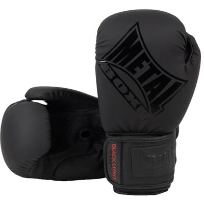 METAL BOXE Bokshandschoenen voor trainingen en wedstrijden, circa 455 g, zwart (black light) METAL BOXE Bokshandschoenen voor trainingen en wedstrijden, circa 455 g, zwart (black light)