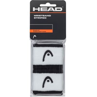 HEAD Unisex Volwassenen Polsband Gestreept 2.5, Zwart/Wit, 2,5 inch HEAD Unisex Volwassenen Polsband Gestreept 2.5, Zwart/Wit, 2,5 inch