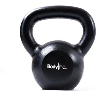 Bodyline gietijzeren kettlebell 8 kg gewichten professionele Russische halter voor functionele training, sportschool en thuisfitness met ergonomisch handvat Bodyline gietijzeren kettlebell 8 kg gewichten professionele Russische halter voor functionele training, sportschool en thuisfitness met ergonomisch handvat