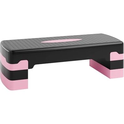 Ultrasport Aerobic Stepboard Antislip, 3-Voudig In Hoogte Verstelbaar Fitness Step voor Thuis en Sportschool, Trainingsplatform 68 × 28 cm, Roze Ultrasport Aerobic Stepboard Antislip, 3-Voudig In Hoogte Verstelbaar Fitness Step voor Thuis en Sportschool, Trainingsplatform 68 × 28 cm, Roze