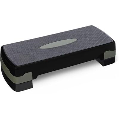 Amazon Basics Aerobische Oefening Stapplatform, Verstelbare Workout Stepper Voor Thuis, 68.58cm, Zwart/Grijs Amazon Basics Aerobische Oefening Stapplatform, Verstelbare Workout Stepper Voor Thuis, 68.58cm, Zwart/Grijs