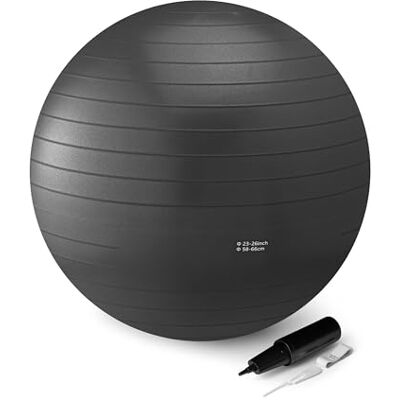 Amazon Basics yoga- en pilates-oefenbal, diameter 58-66cm, zwart Amazon Basics yoga- en pilates-oefenbal, diameter 58-66cm, zwart
