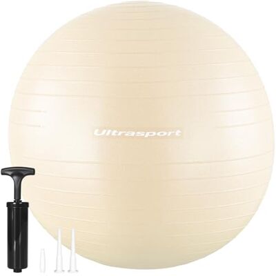 Ultrasport Fitnessbal 45 cm voor Pilates, Yoga, Zwangerschap, Bevalling, Fysiotherapie en Gym, Tot 300 kg, Antislip, Anti-Burst Technologie incl. Pomp, beige Ultrasport Fitnessbal 45 cm voor Pilates, Yoga, Zwangerschap, Bevalling, Fysiotherapie en Gym, Tot 300 kg, Antislip, Anti-Burst Technologie incl. Pomp, beige