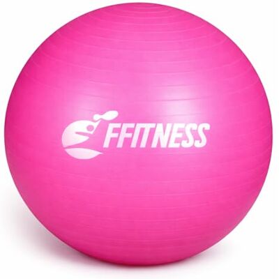 FFitness Total Body Balance Ball voor prenatale gymnastiek, grote gymbal (55, 65, 75, 85, 95 cm), anti-burst voor kernstabiliteit, buikoefeningen, uithoudingsvermogen, versterking (roze, 85 cm) FFitness Total Body Balance Ball voor prenatale gymnastiek, grote gymbal (55, 65, 75, 85, 95 cm), anti-burst voor kernstabiliteit, buikoefeningen, uithoudingsvermogen, versterking (roze, 85 cm)