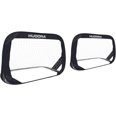 HUDORA Pop-up voetbaldoel, set van 2 opvouwbare doel voor kinderen en volwassenen, met draagtas en haringen, voor tuin, park en strand HUDORA Pop-up voetbaldoel, set van 2 opvouwbare doel voor kinderen en volwassenen, met draagtas en haringen, voor tuin, park en strand