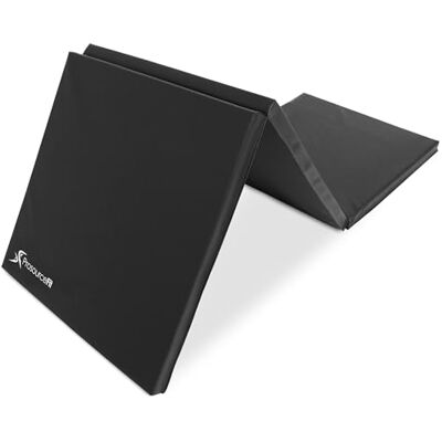 ProSource Fit Tri-Fold opvouwbare dikke oefenmat 15,5 cm x 2 cm met handgrepen voor MMA, gymnastiek core workouts, zwart ProSource Fit Tri-Fold opvouwbare dikke oefenmat 15,5 cm x 2 cm met handgrepen voor MMA, gymnastiek core workouts, zwart