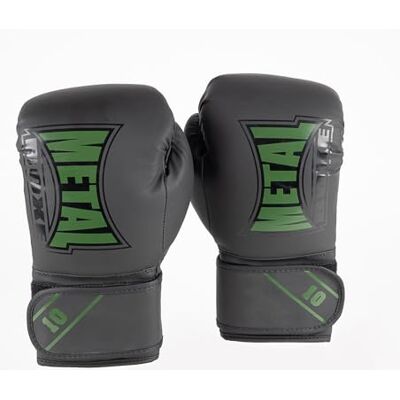 METAL BOXE Bokshandschoenen voor trainingen, beginners, circa 170 g, zwart en kaki METAL BOXE Bokshandschoenen voor trainingen, beginners, circa 170 g, zwart en kaki