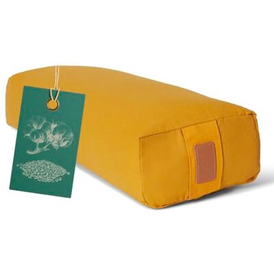 #DoYourYoga Hoekig Yoga bolster »Paravati« Meditatiekussen met bio-organische boekweit schalen vulling L67 cm & diam.13 cm curry geel #DoYourYoga Hoekig Yoga bolster »Paravati« Meditatiekussen met bio-organische boekweit schalen vulling L67 cm & diam.13 cm curry geel