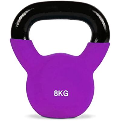 FFitness Kettlebell, 8 kg, Van Gietijzer, Voor Full-Body Training, Cross-Training, Gewichten Met Antislip Handgreep FFitness Kettlebell, 8 kg, Van Gietijzer, Voor Full-Body Training, Cross-Training, Gewichten Met Antislip Handgreep