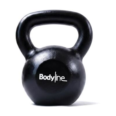 Bodyline gietijzeren kettlebell van 16 kg professionele Russische halter voor functionele training, sportschool en thuisfitness met ergonomische grip Bodyline gietijzeren kettlebell van 16 kg professionele Russische halter voor functionele training, sportschool en thuisfitness met ergonomische grip