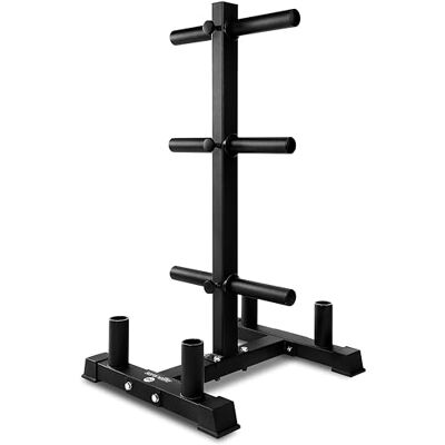 SereneLife 6-Pins Olympische Halterschijvenrek & 4 Halterstangen, Capaciteit 800 Pond, Gym Organizer, Krasbestendig Frame, Poedercoating, Compact & Ruimtebesparend, Dumbbell Set voor Gewichten SereneLife 6-Pins Olympische Halterschijvenrek & 4 Halterstangen, Capaciteit 800 Pond, Gym Organizer, Krasbestendig Frame, Poedercoating, Compact & Ruimtebesparend, Dumbbell Set voor Gewichten