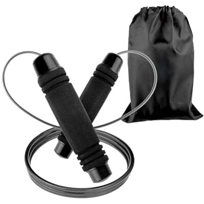 Wintem Professioneel springtouw met antislip handgrepen en draagtas, verstelbaar en licht voor fitness, crossfit en intensieve cardiovasculaire training Wintem Professioneel springtouw met antislip handgrepen en draagtas, verstelbaar en licht voor fitness, crossfit en intensieve cardiovasculaire training