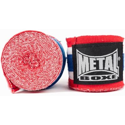 METAL BOXE Trainingsbandage, 2,5 m, rood, wit en blauw METAL BOXE Trainingsbandage, 2,5 m, rood, wit en blauw