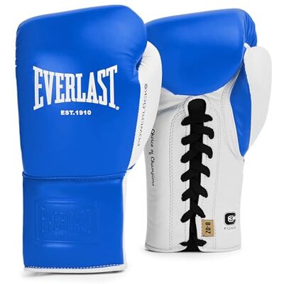 Everlast Powerlock OG Pro Fight Handschoen, Blauw/wit 10oz Everlast Powerlock OG Pro Fight Handschoen, Blauw/wit 10oz