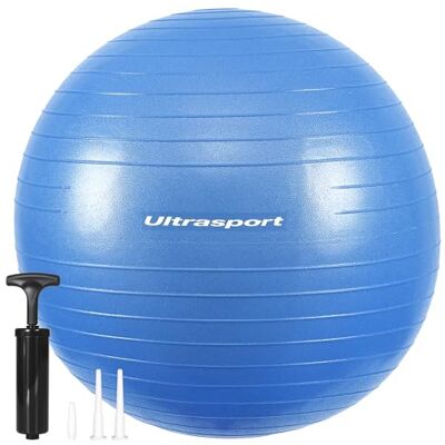 Ultrasport Fitnessbal 45 cm voor Pilates, Yoga, Zwangerschap, Bevalling, Fysiotherapie en Gym, Tot 300 kg, Antislip, Anti-Burst Technologie incl. Pomp – blauw Ultrasport Fitnessbal 45 cm voor Pilates, Yoga, Zwangerschap, Bevalling, Fysiotherapie en Gym, Tot 300 kg, Antislip, Anti-Burst Technologie incl. Pomp – blauw
