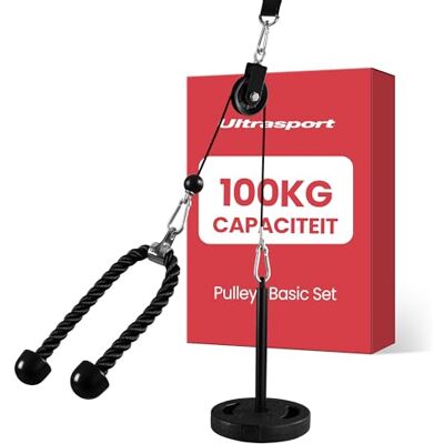 Ultrasport Kabeltrek Fitness Latzug- en Tricepstrainer voor Thuis Kabeltreksysteem, Krachtstation Kabelzug, Kabeltoren, Pulley System, Lat Pulldown Ultrasport Kabeltrek Fitness Latzug- en Tricepstrainer voor Thuis Kabeltreksysteem, Krachtstation Kabelzug, Kabeltoren, Pulley System, Lat Pulldown