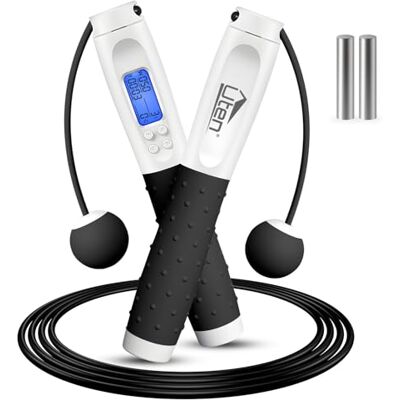 Uten Springtouw met teller voor volwassenen en kinderen, verstelbaar, draadloos springtouw, sport, met siliconen handgreep Uten Springtouw met teller voor volwassenen en kinderen, verstelbaar, draadloos springtouw, sport, met siliconen handgreep