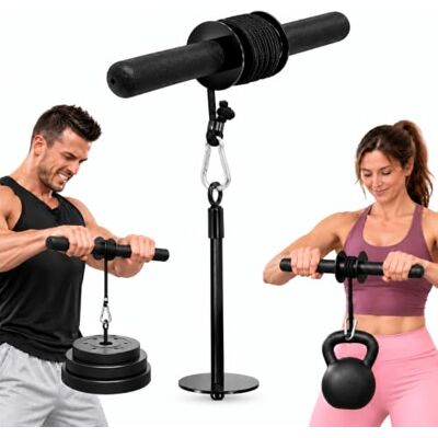 Yes4All Pols- en onderarmtrainer, polsroller en onderarmroller met zachte schuimrubberen handgrepen voor training, work-out, geschikt voor standaard halterschijven van 2,5 cm en Olympische Yes4All Pols- en onderarmtrainer, polsroller en onderarmroller met zachte schuimrubberen handgrepen voor training, work-out, geschikt voor standaard halterschijven van 2,5 cm en Olympische