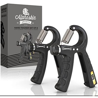 ALPHASKIN Premium Handtrainer I Verbeterd Concept 2023 I Set van 2 & 5 Vingertrainer Grip Krachttrainer Onderarm Trainer Vinger Halter Training Apparaat Grip Fitness Krachttraining ALPHASKIN Premium Handtrainer I Verbeterd Concept 2023 I Set van 2 & 5 Vingertrainer Grip Krachttrainer Onderarm Trainer Vinger Halter Training Apparaat Grip Fitness Krachttraining