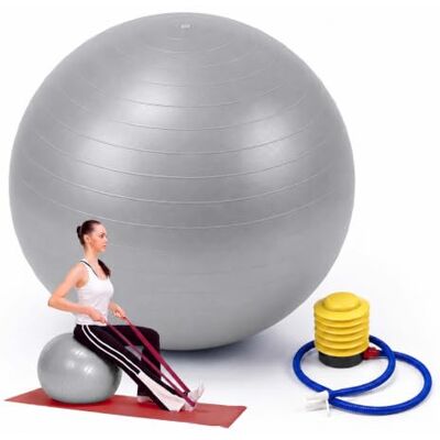 Relaxdays -gymbal, keuze uit maten & kleuren met luchtpomp, anti-burst, 150 kg, PVC, fitnessbal voor yoga & pilates, zitbal kantoor Relaxdays -gymbal, keuze uit maten & kleuren met luchtpomp, anti-burst, 150 kg, PVC, fitnessbal voor yoga & pilates, zitbal kantoor