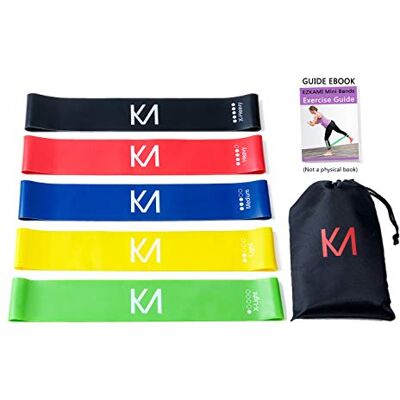 NANQUAN EZKAMI Resistance Bands, Oefenbanden voor Booty, Crossfit, Stretching, Strength Training, Physical Therapy, Home Fitness, Workout Bands, Set van 5, 30 x 5 cm, Zwart, Rood, Blauw, Geel, Groen NANQUAN EZKAMI Resistance Bands, Oefenbanden voor Booty, Crossfit, Stretching, Strength Training, Physical Therapy, Home Fitness, Workout Bands, Set van 5, 30 x 5 cm, Zwart, Rood, Blauw, Geel, Groen