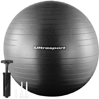 Ultrasport Fitnessbal 45 cm voor Pilates, Yoga, Zwangerschap, Bevalling, Fysiotherapie en Gym, Tot 300 kg, Antislip, Anti-Burst Technologie incl. Pomp, zwart Ultrasport Fitnessbal 45 cm voor Pilates, Yoga, Zwangerschap, Bevalling, Fysiotherapie en Gym, Tot 300 kg, Antislip, Anti-Burst Technologie incl. Pomp, zwart