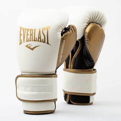 Everlast Powerlock 2R 16oz Boxing Gloves, White/Gold Boxing Gloves for Bags, Mitt Work & Sparring, Advanced Turnback Wrist Support, Quad Layered Foam Inner & Ergonomic Grip Authentic Gear Everlast Powerlock 2R 16oz Boxing Gloves, White/Gold Boxing Gloves for Bags, Mitt Work & Sparring, Advanced Turnback Wrist Support, Quad Layered Foam Inner & Ergonomic Grip Authentic Gear