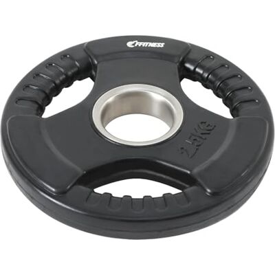 FFitness Rubber gecoate gietijzeren halterschijven gymplaten Olympische Barbell 50 mm Hole Tri Grip Plate 2,5 tot 20 kg (5, 1 schijf) FFitness Rubber gecoate gietijzeren halterschijven gymplaten Olympische Barbell 50 mm Hole Tri Grip Plate 2,5 tot 20 kg (5, 1 schijf)