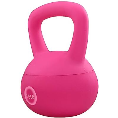 Signature Fitness Zachte Kettlebells Zee en ijzer zand gevulde gewichten voor dames en heren kleurgecodeerde zachte vinyl kettlebells, 6,8 kg Signature Fitness Zachte Kettlebells Zee en ijzer zand gevulde gewichten voor dames en heren kleurgecodeerde zachte vinyl kettlebells, 6,8 kg