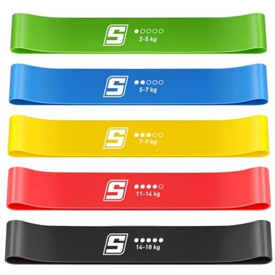 SURFOU Fitnessband Set, Elastiek Band voor Sport, Oefenbanden, Weerstandsbanden voor Training, Stretchband, Trainingselastieken, Gummi Band voor Spierversterking en Flexibiliteit SURFOU Fitnessband Set, Elastiek Band voor Sport, Oefenbanden, Weerstandsbanden voor Training, Stretchband, Trainingselastieken, Gummi Band voor Spierversterking en Flexibiliteit