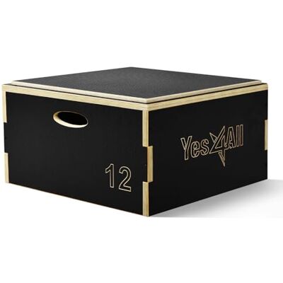Yes4All 3-in-1 plyo box verstelbaar, schuim en houten plyometrische doos antislip platform voor springtraining, springdozen voor thuis gym oefening en outdoor workout Yes4All 3-in-1 plyo box verstelbaar, schuim en houten plyometrische doos antislip platform voor springtraining, springdozen voor thuis gym oefening en outdoor workout
