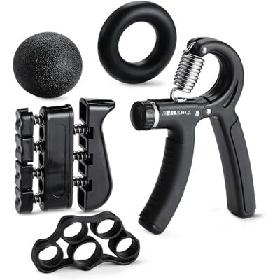 Amazon Basics Gripkrachttrainer Onderarmtrainer 5-Delige Set, Zwart Amazon Basics Gripkrachttrainer Onderarmtrainer 5-Delige Set, Zwart