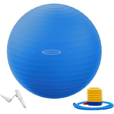 Fitvids BalanceFrom Anti-barst- en slipbestendige oefenbal yogabal fitnessbal geboortebal met snelle pomp, 2 lb capaciteit (68-75cm, XL, blauw) Fitvids BalanceFrom Anti-barst- en slipbestendige oefenbal yogabal fitnessbal geboortebal met snelle pomp, 2 lb capaciteit (68-75cm, XL, blauw)