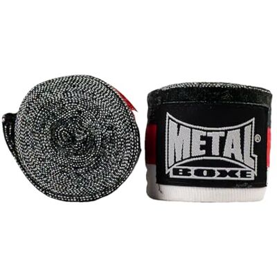 METAL BOXE Trainingsbandage, 4 m, zwart, wit en rood METAL BOXE Trainingsbandage, 4 m, zwart, wit en rood